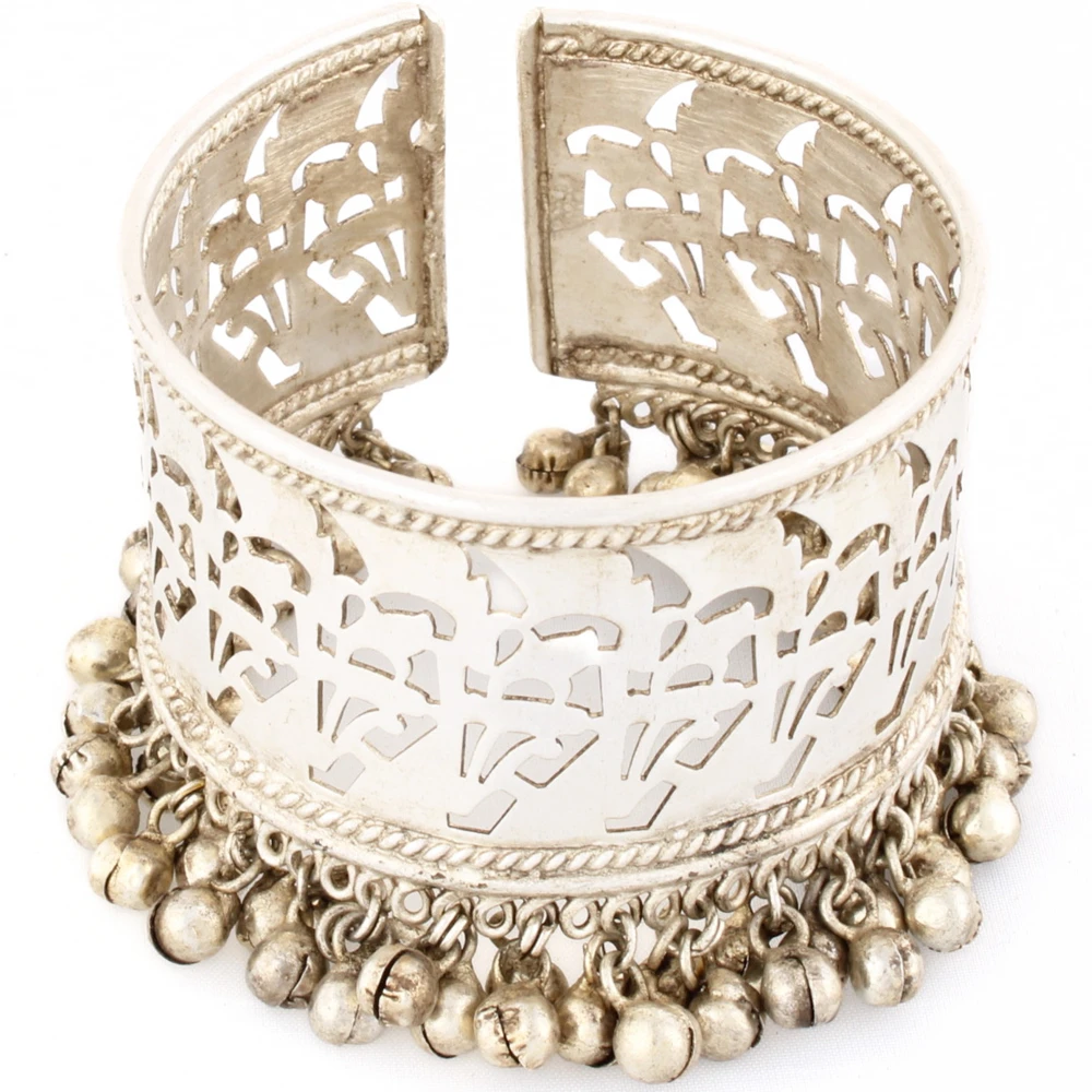 Handmade Jewelry-Beautiful Silver-Plated Brass Bangle