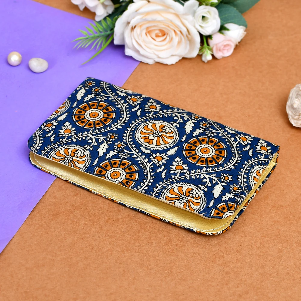Blue Floral Boho Wallet, Handmade, Vintage Design, Cute Gift For Her