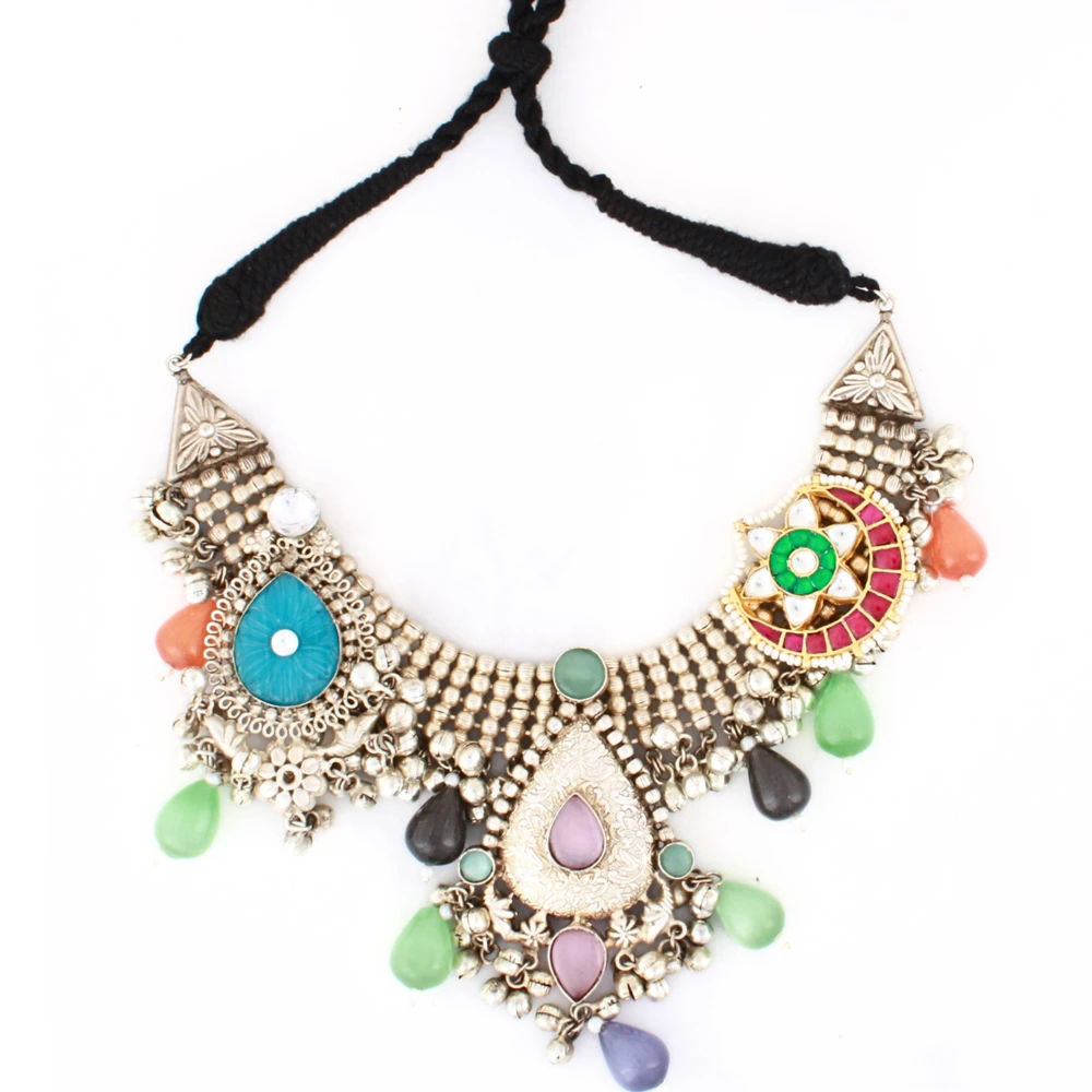 Buy Level up point - 3LAYERED MULTICOLOR CHAIN WITH CHARM Statement Necklace  and Earring AND BRACELET For Women and girls design any occasion at  Amazon.in