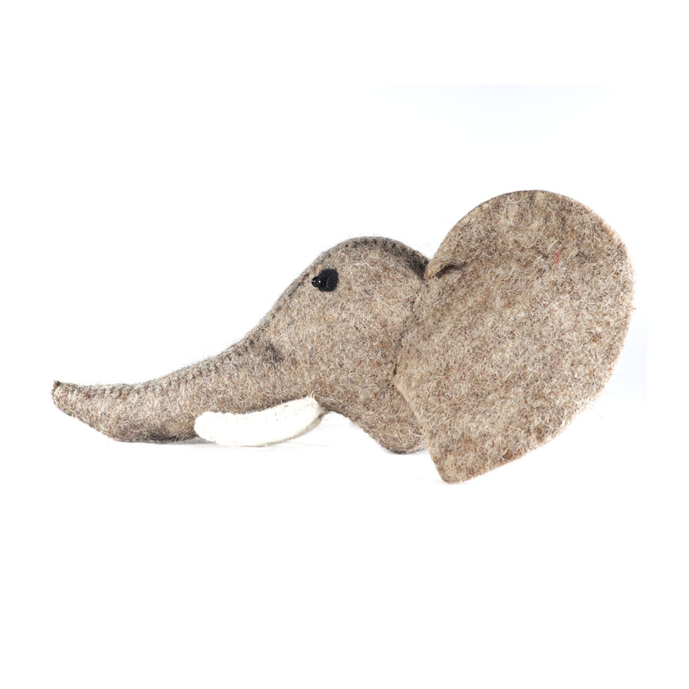 Handcrafted felt elephant head showpiece