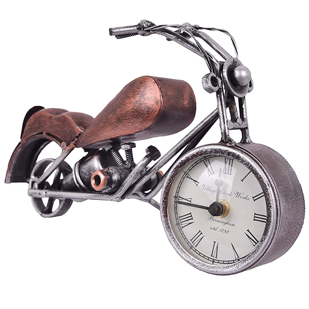 Metal Handmade Clock Mould In A Shape Of Bike
