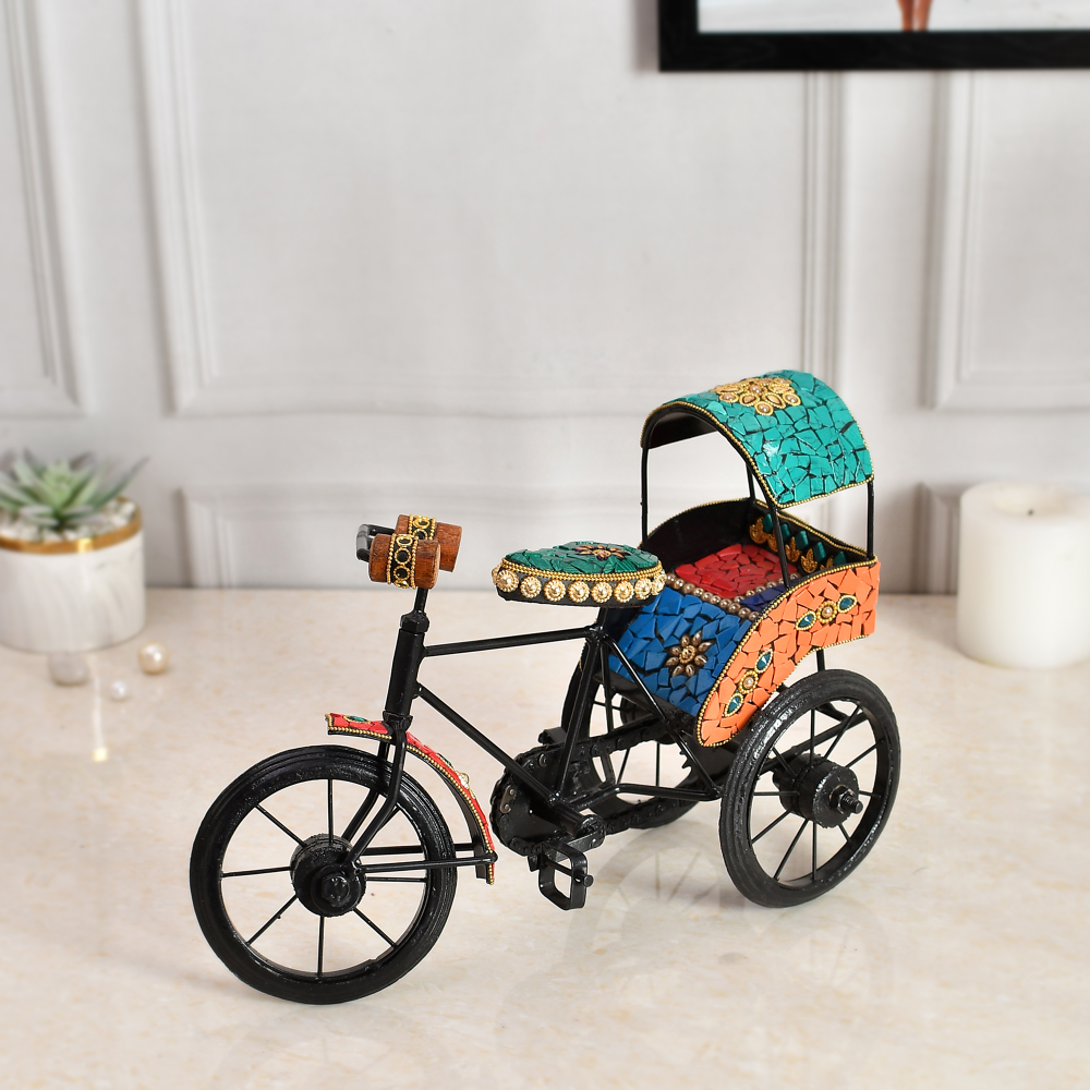 Ride in Style Iron Decorative Rikshaw Home Accent