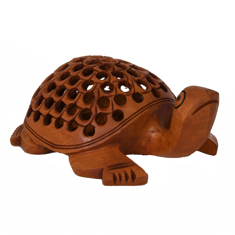 Handmade wooden tortoise