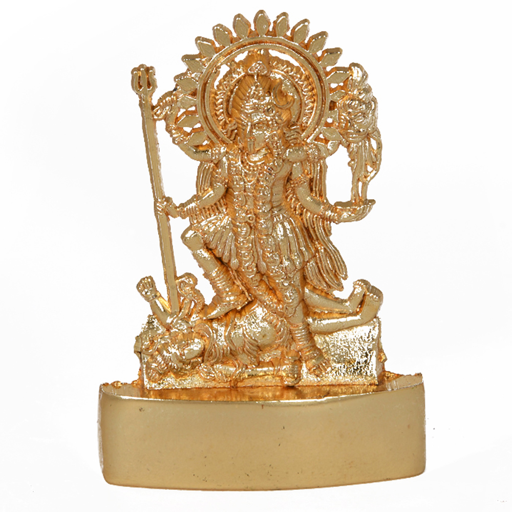 A graceful statue of maa kali made from brass 