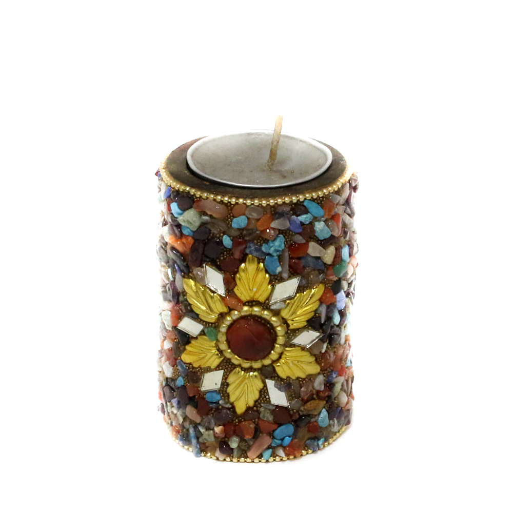 Colorfully Mottled T-Light Candle stand