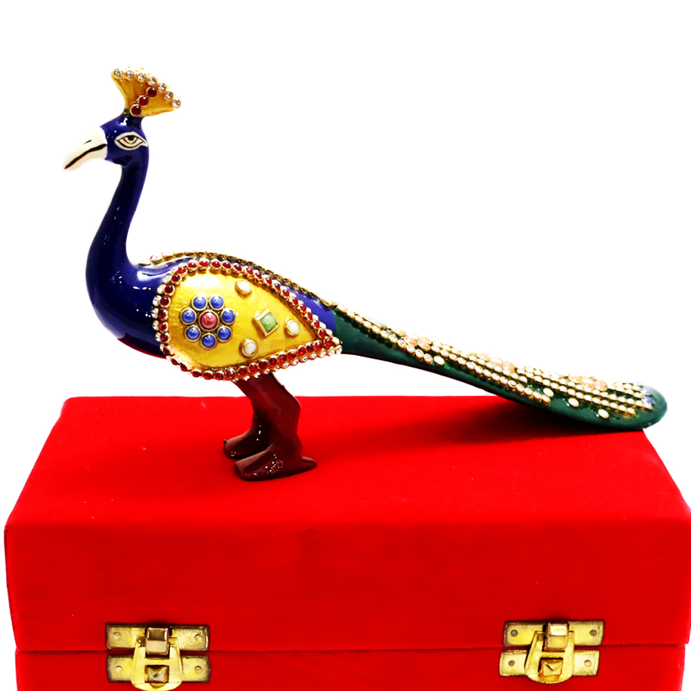 Creative Art Work On A Peacock Showpiece