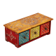 Multicolor Horizontal Three Drawer Embossed Box in Wood handicraft item