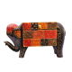 Elephant Shaped Multicolor Embossed Box in Wood handicraft item