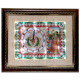 Wooden Frame Marble Clock with Bani Thani Painting and LED Lighting Handicraft Items