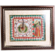 Wooden Frame Marble Clock with Bani Thani Painting and LED Lighting return gifts