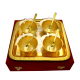 wedding return gift as German Silver 2 Tone 4 Apple Shaped Bowls & Tray Set with 4 Spoons 