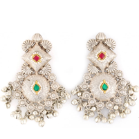 Beautiful brass handmade earrings with silver coating