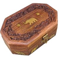 Beautifully crafted wooden hexagonal jewellery box