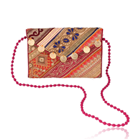 Clutch With Hand-Embroidered Zari Coin Detailing