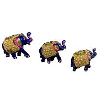 Combo set of three elephant showpiece in different sizes