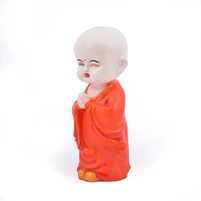 Cute Little Resin-Made Soft Marble Monk Showpiece