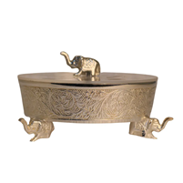 Elegant German Silver Elephant Box Handcrafted Return Gift