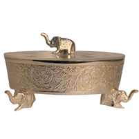 Elegant German Silver Elephant Box Handcrafted Return Gift