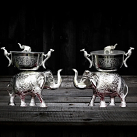 Elegant German Silver Elephant Set of Two Bowl Return Gift