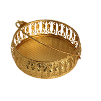 Elegant Gold Plated Handcrafted Basket for Return Gift