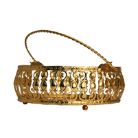 Elegant Gold Plated Handcrafted Basket for Return Gift