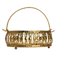 Elegant Gold Plated Handcrafted Basket for Return Gift