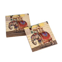Elegant MDF Wood Elephant Coaster - Perfect for Return Gifts