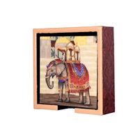 Elegant MDF Wood Elephant Coaster - Perfect for Return Gifts
