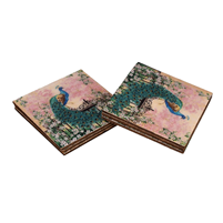 Elegant MDF Wood Peacock Coaster - Ideal for Return Gifts