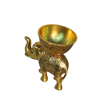 Elegant Oxidised Gold Plated Elephant Bowl Perfect Gift