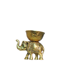 Elegant Oxidised Gold Plated Elephant Bowl Perfect Gift