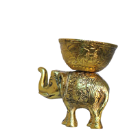 Elegant Oxidised Gold Plated Elephant Bowl Perfect Gift