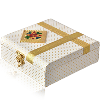 Elegant White and Gold Dry Fruit Box Best for Return Gift