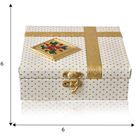 Elegant White and Gold Dry Fruit Box Best for Return Gift