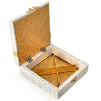 Elegant White and Gold Dry Fruit Box Best for Return Gift