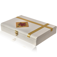 Elegant White and Gold Leaf Design Dry Fruit Box