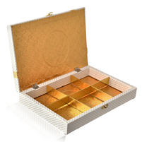 Elegant White and Gold Leaf Design Dry Fruit Box