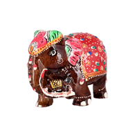 Elephant Grace: Wooden Accent with Meenakari Work