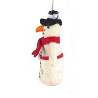 Felt snowman with red scarf