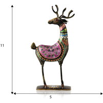 Handcrafted Colorful Metal Deer Showpiece Pair