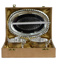 Handcrafted German Silver Elephant Bowl Tray Set of Three