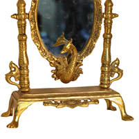 Handcrafted Gold Plated Oxidised Peacock Mirror Table Decor