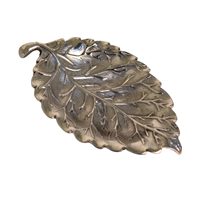 Handcrafted Silver Plated Oxidised Leaf Bowl Elegant Decor