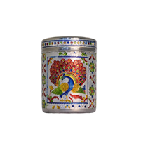 Handcrafted Steel Meenakari Peacock Box Decorative Storage