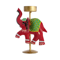 Illuminate with Style: Metal Elephant T-Lite Candle Holder