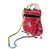 Indian Handmade Ethnic Embroidered Mirror Sling Crossbody Bag