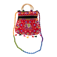 Indian Handmade Ethnic Embroidered Mirror Sling Crossbody Bag