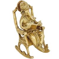Lord Ganesha On Chair Handicrafts Of Metal