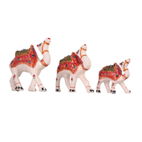 Majestic Ensemble: Camel Trio with Meenakari and Stone