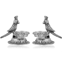 Metal Parrot Shaped Diya Pair for Decorative Lighting